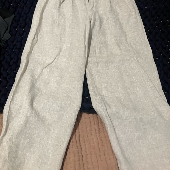 Reformation Pants - Reformation Cream Wide-Leg Linen Pants